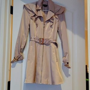 XS Bebe Champagne Trench Coat